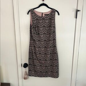 Elegant Black and Pink Lace Guess Dress